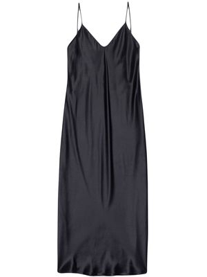 Balenciaga crinkled silk slip dress - Black