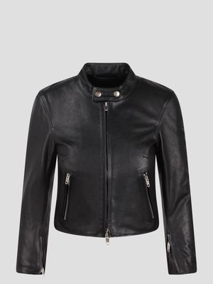 Balenciaga Cropped Leather Jacket