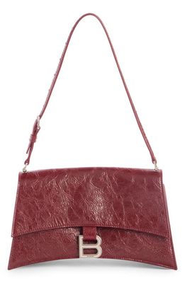 Balenciaga Crush Crushed Leather Shoulder Bag in Brick Red