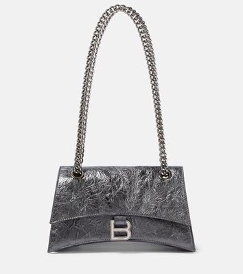 Balenciaga Crush Small metallic leather shoulder bag