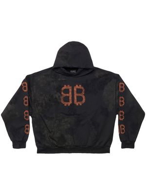 Balenciaga Crypto BB-print hoodie - Black