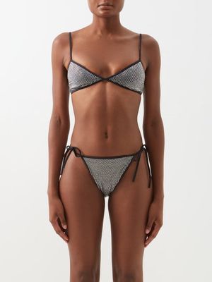 Balenciaga - Crystal-embellished Bikini - Womens - Black Multi