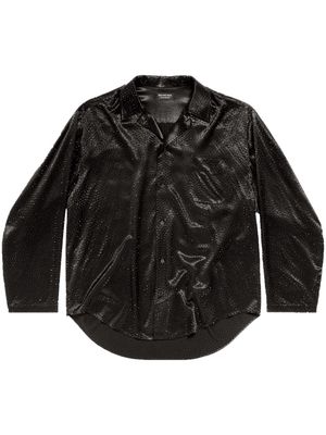 Balenciaga crystal-embellished satin shirt - Black