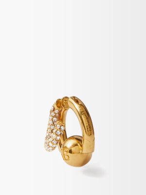 Balenciaga - Cut Logo-engraved Crystal Single Earring - Womens - Gold