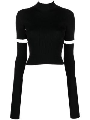 Balenciaga cut-sleeve knitted top - Black