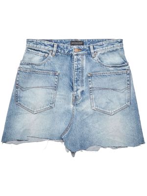 Balenciaga Cut-Up denim asymmetric miniskirt - Blue