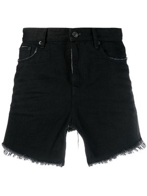 Balenciaga cut-up denim mini skirt - Black