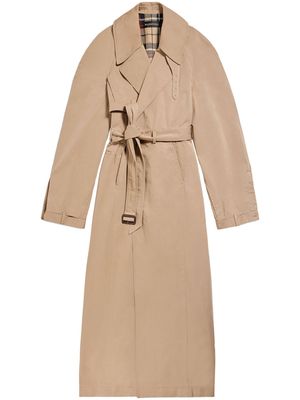 Balenciaga deconstructed cotton trench coat - Brown