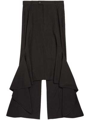 Balenciaga Deconstructed Godet midi skirt - Black