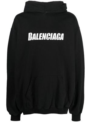 Balenciaga Destroyed cotton hoodie - Black