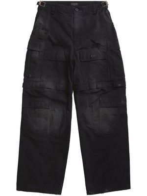 Balenciaga distressed cargo trousers - Black