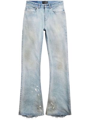 Balenciaga distressed-effect flared jeans - Blue