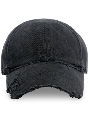 Balenciaga distressed-effect logo baseball cap - Black