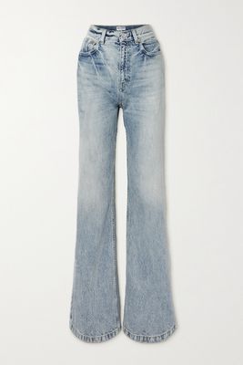 Balenciaga - Distressed High-rise Flared Jeans - Blue