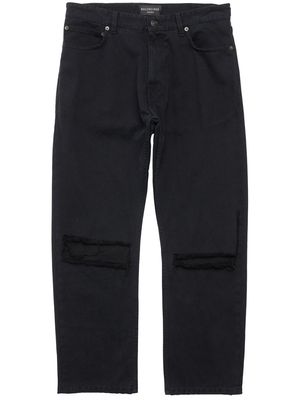 Balenciaga distressed straight-leg jeans - Black