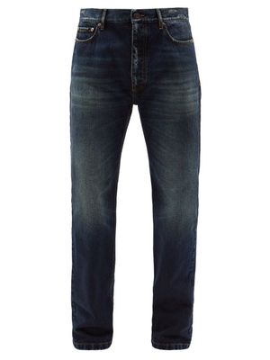 Balenciaga - Distressed Straight-leg Jeans - Mens - Blue
