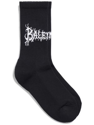 Balenciaga DIY Metal Outline crew socks - Black