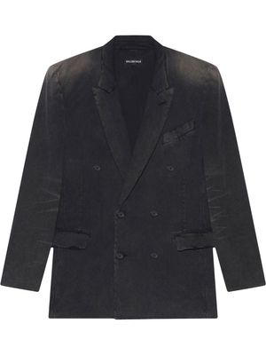 Balenciaga double-breasted cotton blazer - Black