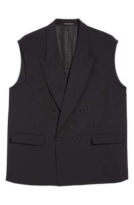 Balenciaga Double Breasted Oversize Cotton Blazer Vest in Black