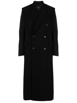 Balenciaga double-breasted peak-lapel coat - Black