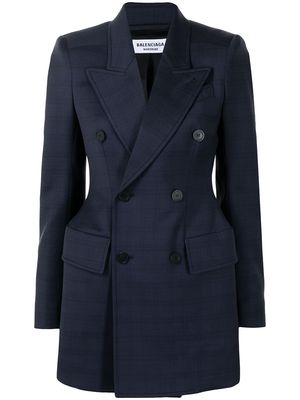 Balenciaga double-breasted wool blazer - Blue