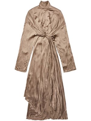 Balenciaga draped silk dress - Neutrals