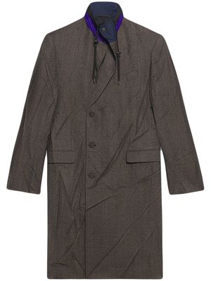 Balenciaga drawstring-detailed wool coat - Brown