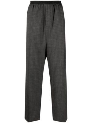 Balenciaga elasticated logo-waistband checked trousers - Grey