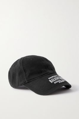 Balenciaga - Embroidered Cotton-twill Baseball Cap - Black
