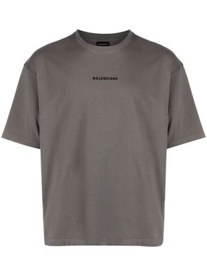Balenciaga embroidered-logo cotton T-shirt - Grey