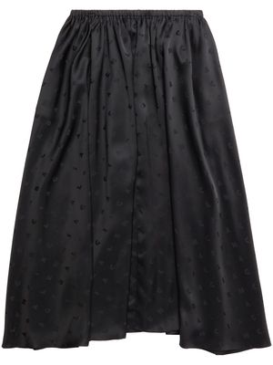 Balenciaga embroidered-logo midi skirt - Black
