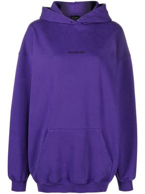 Balenciaga embroidered-logo oversized hoodie - Purple