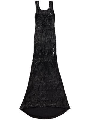 Balenciaga Embroidered sequin maxi dress - Black