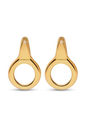 Balenciaga engraved-logo drop earrings - Yellow
