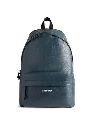 Balenciaga Explorer crinkled-leather backpack - 4724 STORM BLUE