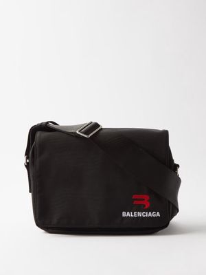 Balenciaga - Explorer Logo-embroidery Canvas Cross-body Bag - Mens - Black