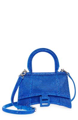 Balenciaga Extra Small Hourglass Crystal Embellished Bag in Electric Blue