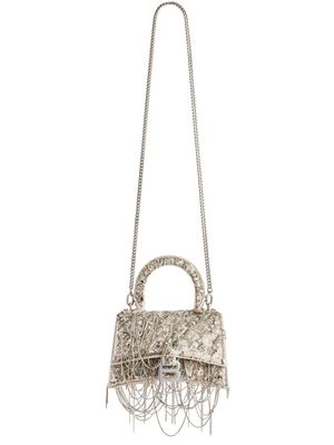 Balenciaga extra-small Hourglass sequined bag - Neutrals