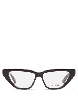 Balenciaga Eyewear - Bb-logo Cat-eye Acetate Glasses - Womens - Black