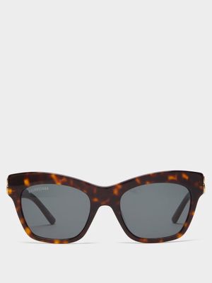Balenciaga Eyewear - Bb-logo Cat-eye Tortoiseshell-acetate Sunglasses - Womens - Tortoiseshell