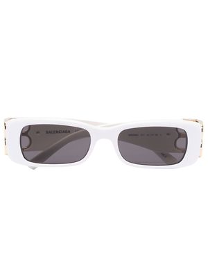 Balenciaga Eyewear BB-plaque rectangle-frame sunglasses - White