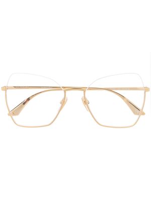 BALENCIAGA EYEWEAR half-rim frame oversized glasses - Gold
