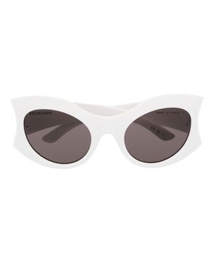 Balenciaga Eyewear Hourglass round sunglasses - White