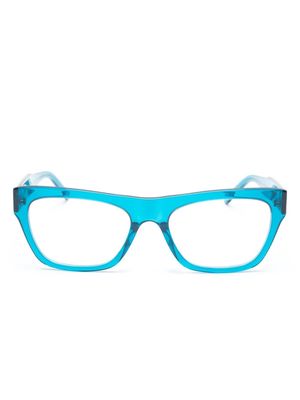 Balenciaga Eyewear logo-debossed rectangle-frame glasses - Blue