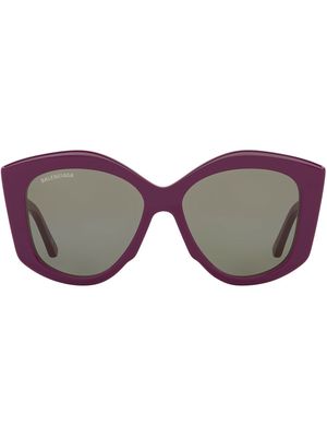 Balenciaga Eyewear logo-embellished oversized sunglasses - Purple