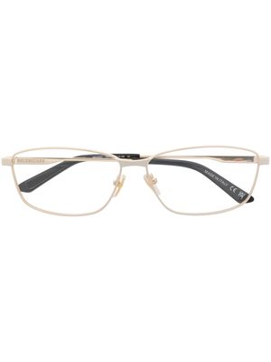 Balenciaga Eyewear logo-engraved rectangle-frame glasses - Gold