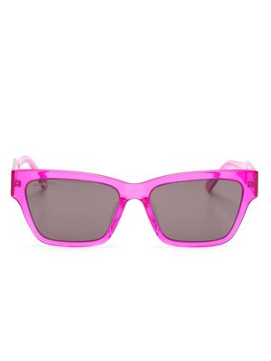 Balenciaga Eyewear logo-engraved square-frame sunglasses - Pink
