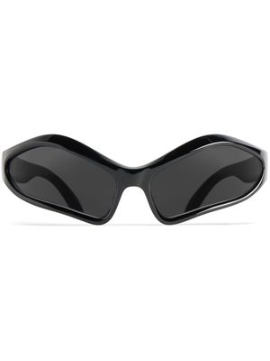 Balenciaga Eyewear logo-lettering geometric sunglasses - Black
