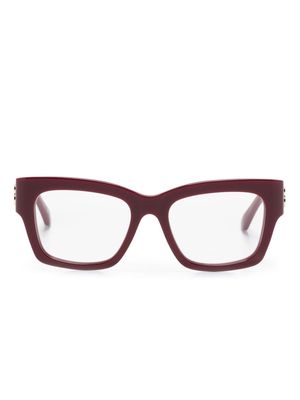 Balenciaga Eyewear logo-lettering square-frame glasses - Red