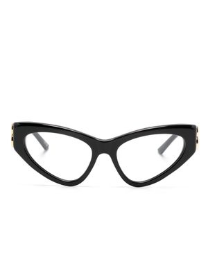 Balenciaga Eyewear logo-plaque cat-eye frame glasses - Black